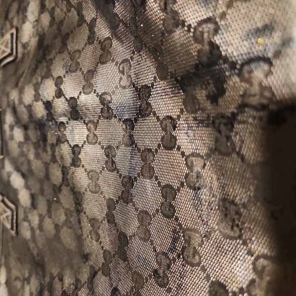 GUCCI Imprime GG Costed Metallic Olive Canvas XL Zip Tote - Picture 16 of 16